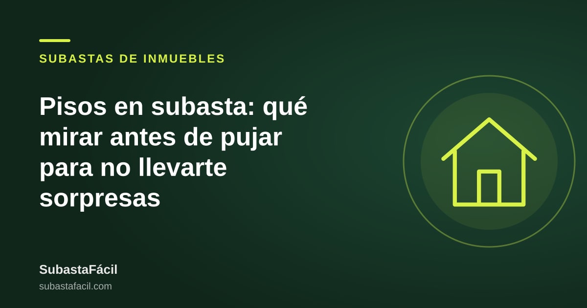 Pisos en subasta: qué mirar antes de pujar para no llevarte sorpresas